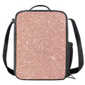 Rose Gold (NOT Real) Glitter Print Crossbody Lunch Bag