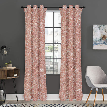 Rose Gold (NOT Real) Glitter Print Curtain