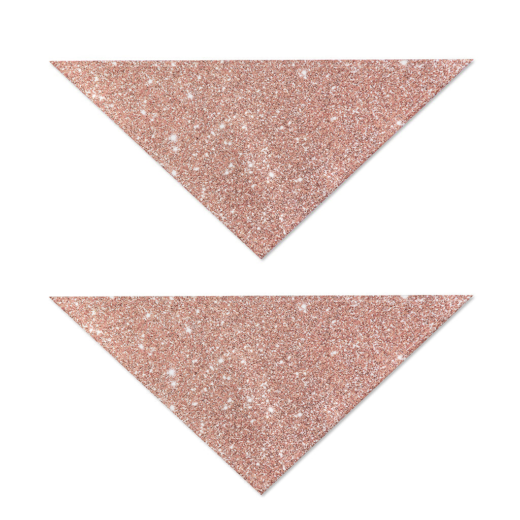 Rose Gold (NOT Real) Glitter Print Dog Bandana