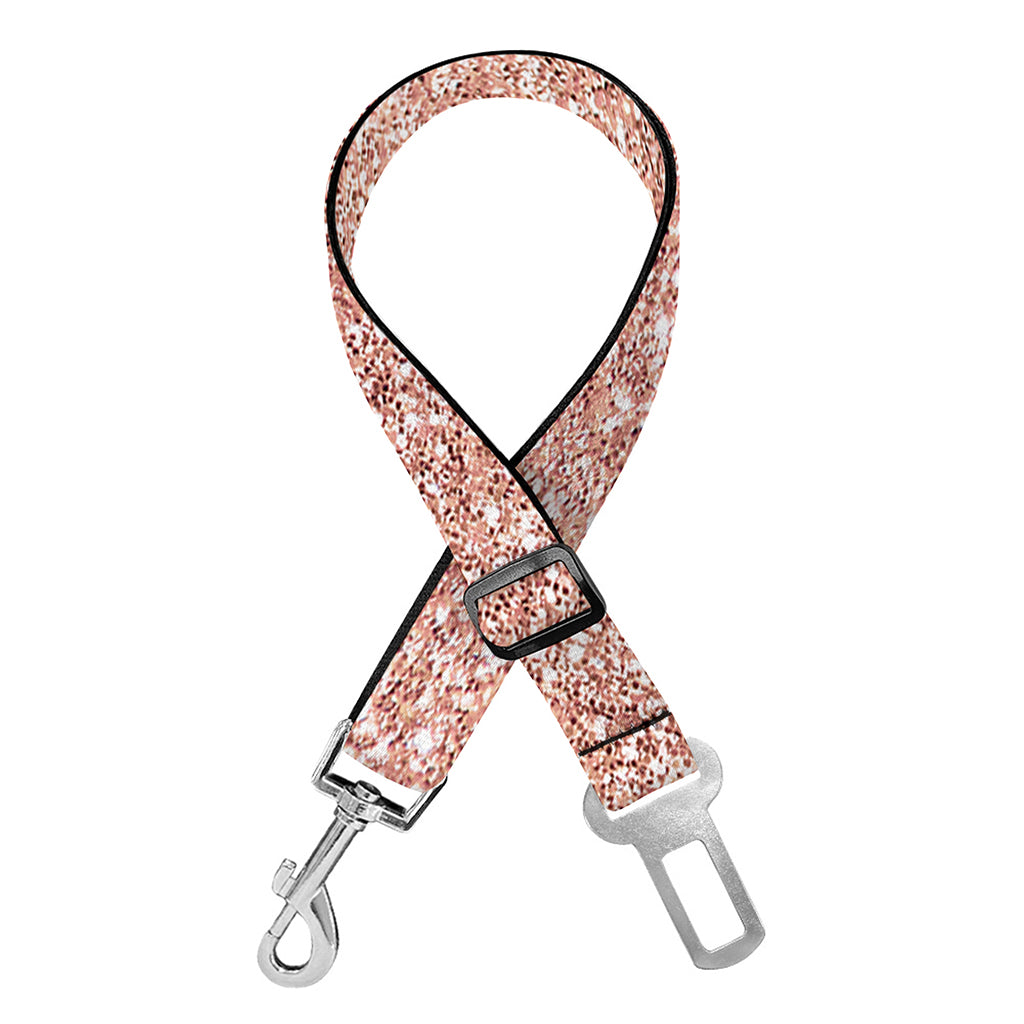 Rose Gold (NOT Real) Glitter Print Dog Seat Belt