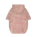 Rose Gold (NOT Real) Glitter Print Dog Zip Up Hoodie