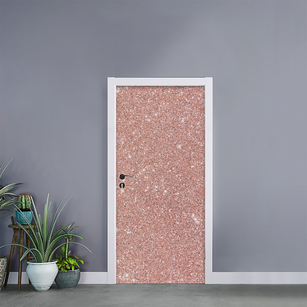 Rose Gold (NOT Real) Glitter Print Door Sticker