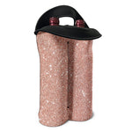 Rose Gold (NOT Real) Glitter Print Double Neoprene Wine Tote