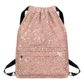 Rose Gold (NOT Real) Glitter Print Drawstring Backpack