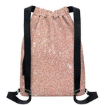Rose Gold (NOT Real) Glitter Print Drawstring Backpack