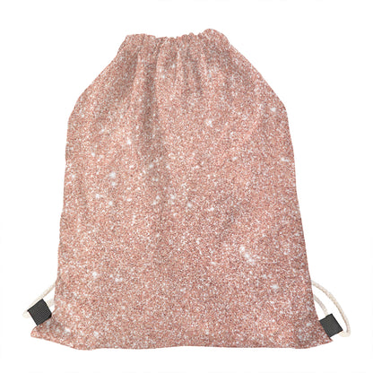 Rose Gold (NOT Real) Glitter Print Drawstring Bag