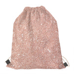 Rose Gold (NOT Real) Glitter Print Drawstring Bag