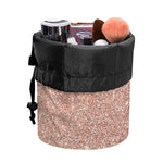 Rose Gold (NOT Real) Glitter Print Drawstring Makeup Bag