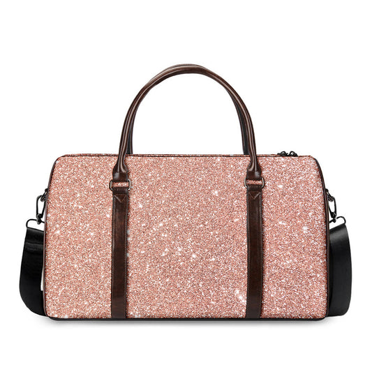 Rose Gold (NOT Real) Glitter Print Duffle Bag
