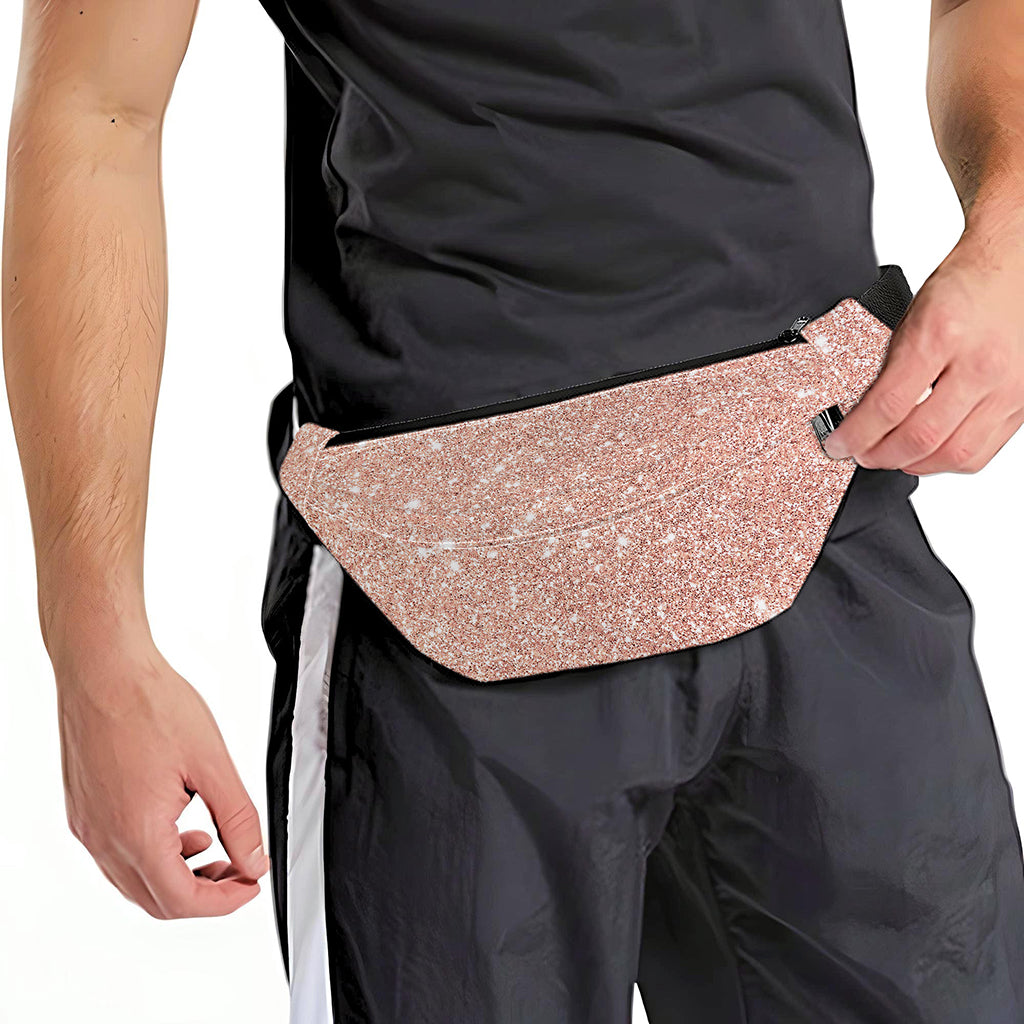 Rose Gold (NOT Real) Glitter Print Fanny Pack