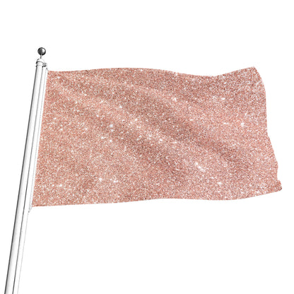 Rose Gold (NOT Real) Glitter Print Flag