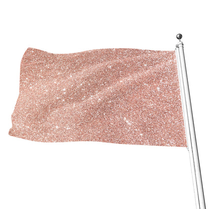 Rose Gold (NOT Real) Glitter Print Flag
