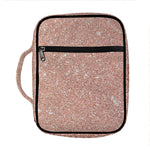 Rose Gold (NOT Real) Glitter Print Front Pocket Bible Bag