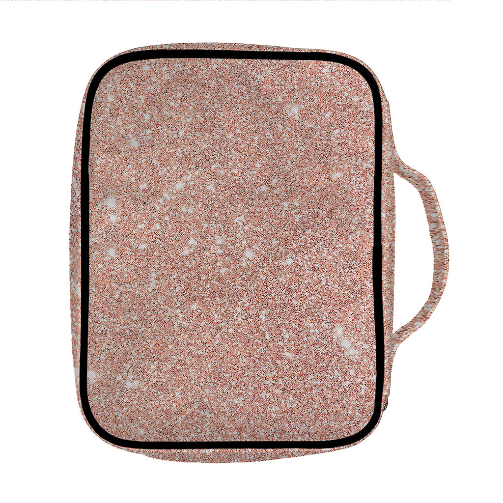Rose Gold (NOT Real) Glitter Print Front Pocket Bible Bag