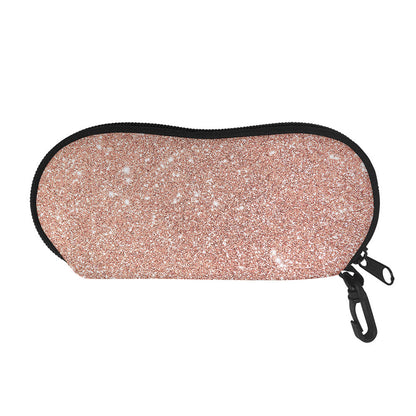 Rose Gold (NOT Real) Glitter Print Glasses Case
