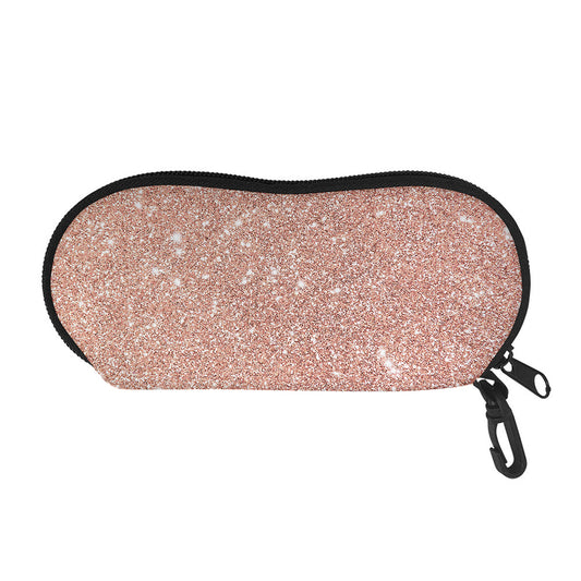 Rose Gold (NOT Real) Glitter Print Glasses Case