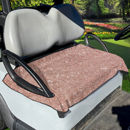 Rose Gold (NOT Real) Glitter Print Golf Cart Seat Cover