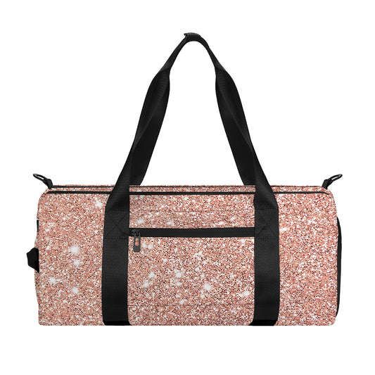 Rose Gold (NOT Real) Glitter Print Gym Bag
