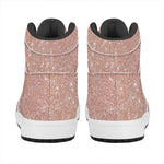 Rose Gold (NOT Real) Glitter Print High Top Leather Sneakers