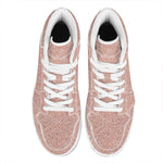 Rose Gold (NOT Real) Glitter Print High Top Leather Sneakers