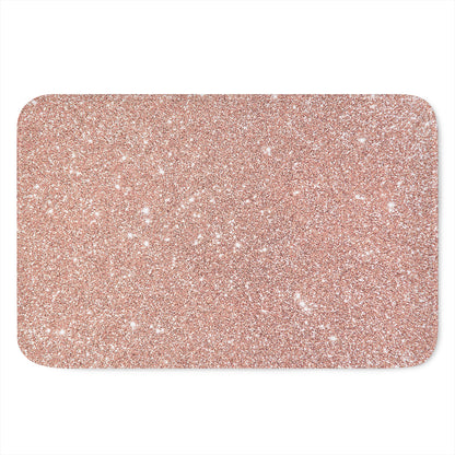 Rose Gold (NOT Real) Glitter Print Indoor Door Mat