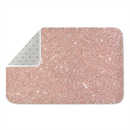 Rose Gold (NOT Real) Glitter Print Indoor Door Mat