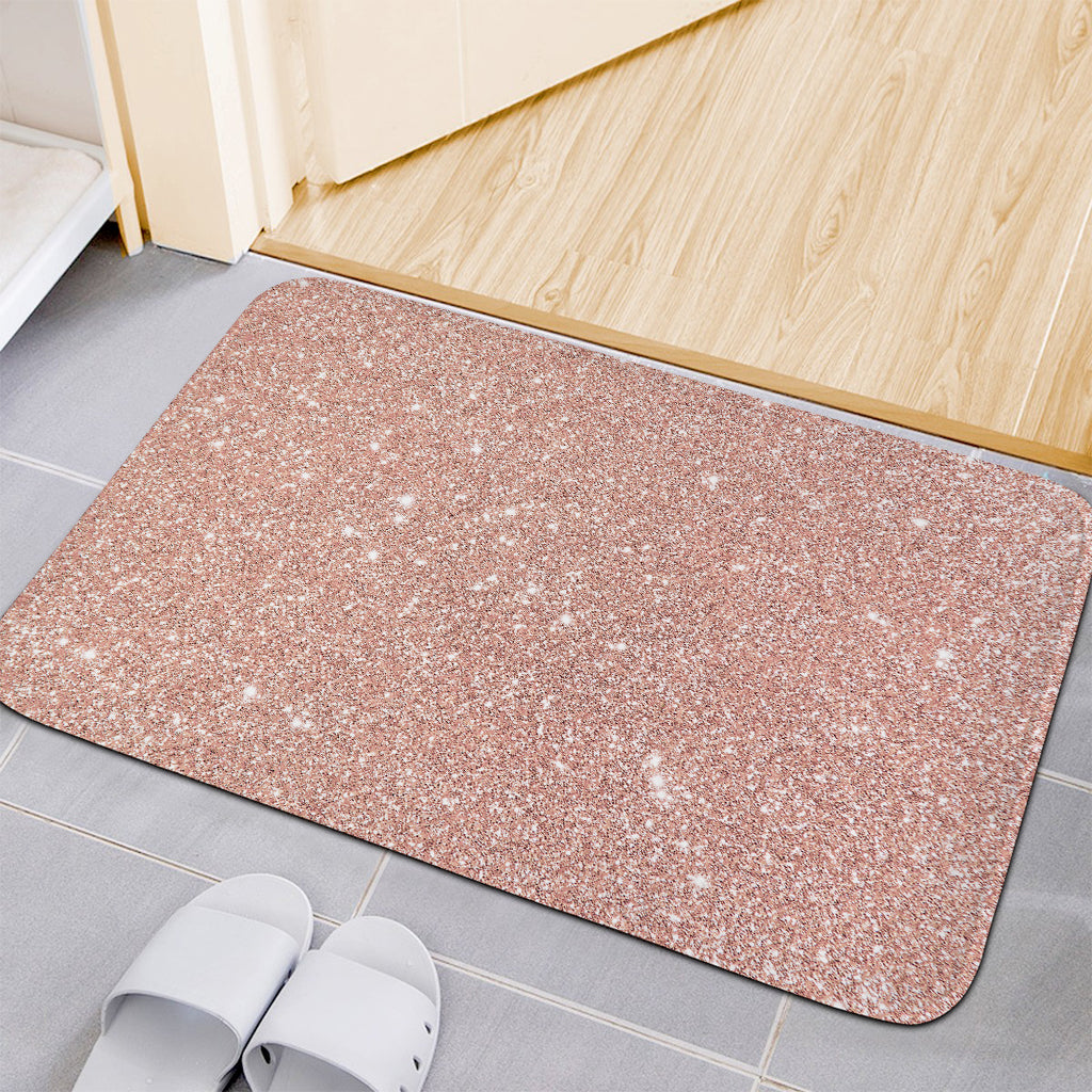 Rose Gold (NOT Real) Glitter Print Indoor Door Mat