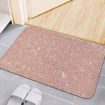 Rose Gold (NOT Real) Glitter Print Indoor Door Mat