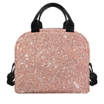 Rose Gold (NOT Real) Glitter Print Insulated Lunch Bag