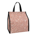 Rose Gold (NOT Real) Glitter Print Insulated Lunch Tote