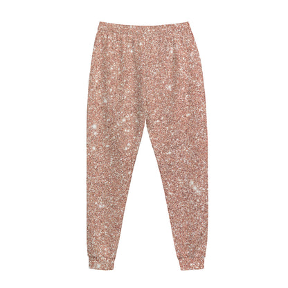 Rose Gold (NOT Real) Glitter Print Jogger Pants
