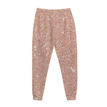 Rose Gold (NOT Real) Glitter Print Jogger Pants