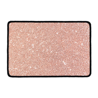 Rose Gold (NOT Real) Glitter Print Kitchen Mat