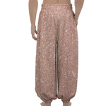 Rose Gold (NOT Real) Glitter Print Lantern Pants