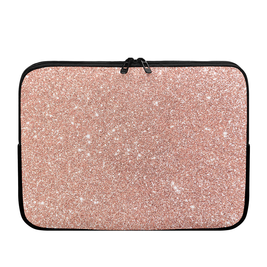 Rose Gold (NOT Real) Glitter Print Laptop Sleeve