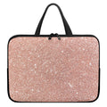 Rose Gold (NOT Real) Glitter Print Laptop Sleeve With Handle