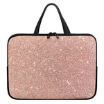 Rose Gold (NOT Real) Glitter Print Laptop Sleeve With Handle