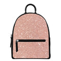 Rose Gold (NOT Real) Glitter Print Leather Backpack