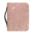 Rose Gold (NOT Real) Glitter Print Leather Bible Cover