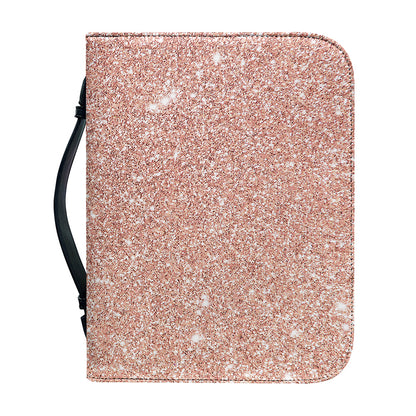 Rose Gold (NOT Real) Glitter Print Leather Bible Cover