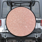 Rose Gold (NOT Real) Glitter Print Leather Spare Tire Cover