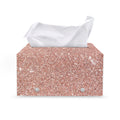 Rose Gold (NOT Real) Glitter Print Leather Tissue Box Cover