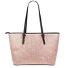 Rose Gold (NOT Real) Glitter Print Leather Tote Bag