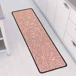 Rose Gold (NOT Real) Glitter Print Long Kitchen Mat