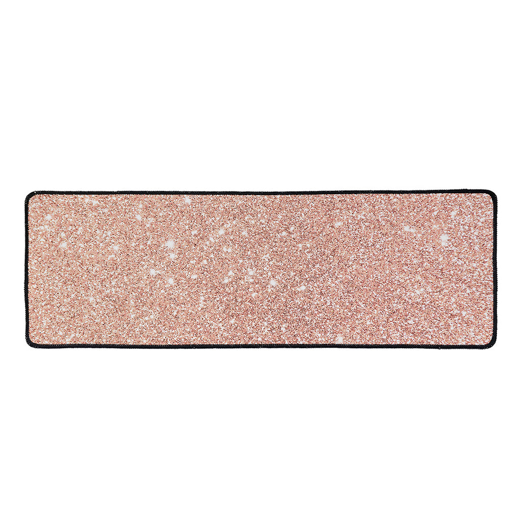 Rose Gold (NOT Real) Glitter Print Long Kitchen Mat