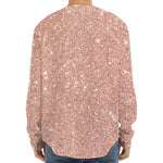 Rose Gold (NOT Real) Glitter Print Long Sleeve Baseball Jersey