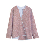 Rose Gold (NOT Real) Glitter Print Long Sleeve Short Coat