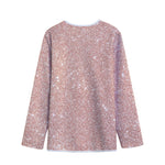 Rose Gold (NOT Real) Glitter Print Long Sleeve Short Coat