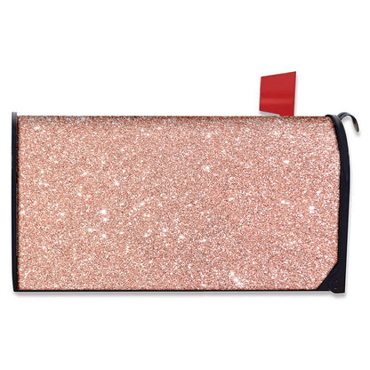 Rose Gold (NOT Real) Glitter Print Mailbox Cover