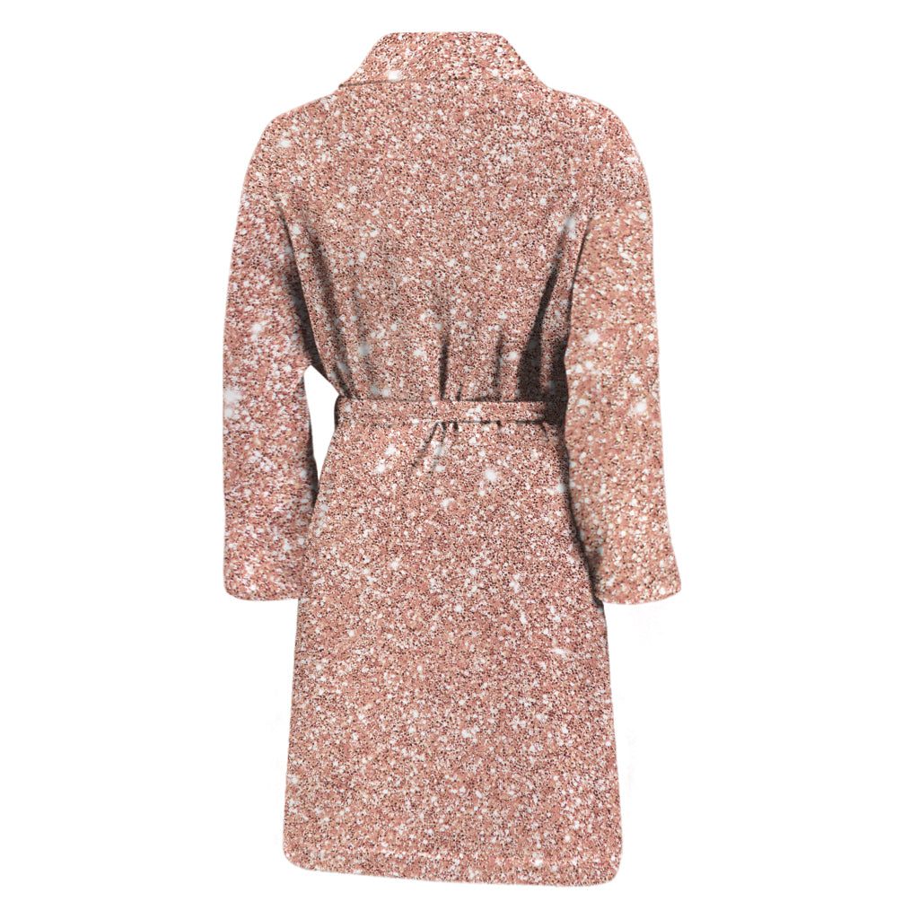 Rose Gold (NOT Real) Glitter Print Men's Bathrobe